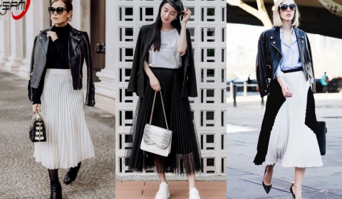 Chia sẻ cách phối đồ với chân váy xếp ly giá rẻ đẹp như một fashionista thực thụ